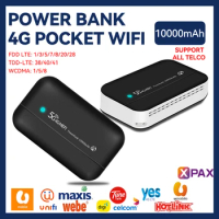 4G Modem wireless Router 10000mAh Type-C USB Hotspot Mini PowerBank WiFi for Business Office Network for Outdoor Trip Internet