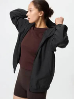 UNIQLO Jaket Hoodie Jacket wanita Parka Reversibel Reversible Parka Water Repellent BLACK XL