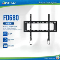 Oximus FD680 Black Wall Fix Bracket TV LED LCD 40-85 Inch Wall Mount Fixed VESA 600x500 mm Max 75kg 