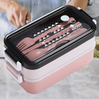 Bento Lunch Box 304 Stainless Steel Lunch Box Thermo Metal Lunch Box Containers 2 Layers Bento Box F
