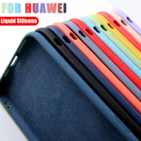 Original Liquid Silicone Phone Case For Huawei P50 P40 P30 P20 Mate 20 30 Honor 60 50 20 Lite Pro P Smart 2020 Cover Accessories