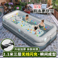 超大號兒童充氣游泳池家用可折疊小孩戲水池加高成人嬰兒游泳桶