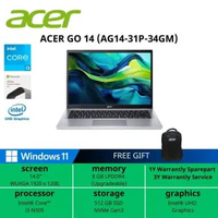 Laptop ACER GO 14 AG14 I3 N305 Storage SSD 512GB RAM 8GB Windows 11 OHS