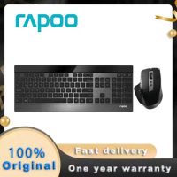 (Rapoo) MT980S three-mode wireless keyboard and mouse metal ultra-thin office suit