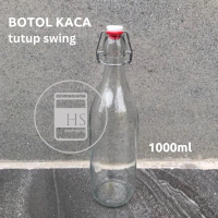 Botol Kaca 1000ml 500ml tutup swing / glass bottle 1L 500ml