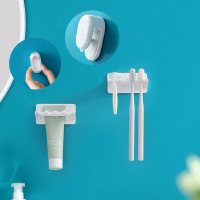 【FaSoLa】免打孔3合1多用途壁掛牙膏夾 牙刷收納架-壁掛牙膏夾