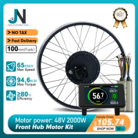 Electric Bike Conversion Kit 48V 2000W Brushless Front Hub Motor Wheel With LCD Display For eBIKE Conversion Kit 20-29inch 700C