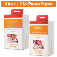6 Inch Selphy Ink Paper Set for Canon Selphy CP1500 CP1300 CP1200 CP910 CP900 Canon Photo Printer KP-36IN KP-108IN Cartridge