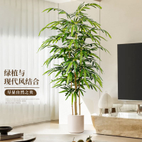 人造花 仿真植物 仿真樹 仿真綠植 仿真擺飾 真綠植富貴竹發財竹高端輕奢客廳裝飾盆栽大型室內落地仿生植物137S 快速出貨