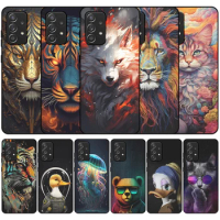 Case For Huawei Honor 60 Y8P Y7P Y9S Y8S Y6S Y6P Y5P P10 Lite Pro Plus Y9A Y7A Cute Dog Cat Fox Wolf Lion Cartoon Painting Cover