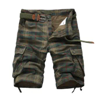 Cargo Shorts Camouflage Print Men's Knee Length Outdoor Shorts with Multi Pockets Ideal for Travel Camping Hiking Training Men