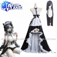 Game Azur Lane KMS August von Parseval Cosplay Costume Maid Dress Outfits Wig Halloween Carnival Sui