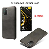 M3 Case for Xiaomi POCO M3 Leather Cover Case PocoPhone M3 Luxury Anti-fall Back Cover Vegan PU protection shell for mi POCO M3