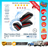 Wiper Blade Universal 4 Lapis Karet Tanpa Rangka Besi Frameless Untuk Kaca Depan / Windshield Semua 