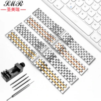 18 20 22 24mm Watch Band Flat Curved End Stainless Steel Watchband Butterfly Buckle Replacement Watch Strap Bracelet for Seiko