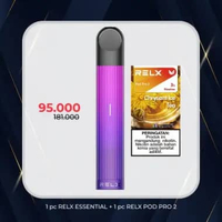 RELX Bundle Essential Neon Purple Device and Pod (Isi 1 Pod) Chrysant Ice Tea