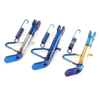 Motorcycle Stainless Steel Side Stand Kickstand Bluing Colorful Universal For Harley Piaggio Honda Hyosung Scooter Accessories