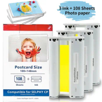 Replacement Canon Selphy CP1300 Paper And Ink, KP-108IN KP108 Paper For Canon Selphy Cp1300 CP1200 CP1000 CP900 CP800 CP910 CP76