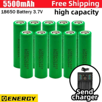 2024 Original High Capacity New 18650 5500mAh Battery 18650 Current Lithium Rechargeable Batteries For Flashlight Lamps