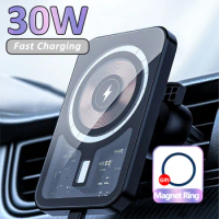 30W Magnetic Wireless Charger Car Air Vent Mount Phone Holder Stand Fast Charging Station For iPhone 12 13 14 Pro Max macsafe