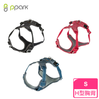ppark 寵物工園 AirFit H型胸背帶-S 深牛/黑/紅(送拉繩)