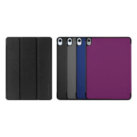 【Metal-Slim】Apple iPad Air M2 11吋 2024 高仿小牛皮三折磁吸站立皮套