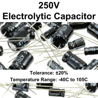 250V - 2.2uF 6.8uF 10uF 22uF 47uF 220uF - Aluminium Electrolytic Capacitor
