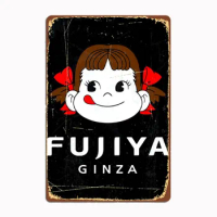 Milky Peko-chan Ginza Posters Metal Tin Sign Plaque Kitchen Cinema Garage Bar Wall Room Mural Painting Sheet Home Decoration