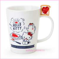 asdfkitty*KITTY吃早餐陶瓷馬克杯-吐司造型杯緣子-日本正版商品