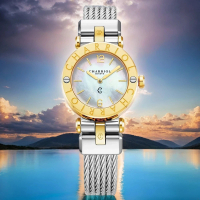 【CHARRIOL 夏利豪】St-Tropez 鋼索手錶 女錶-28mm 520禮物 送禮(CR28SY.590.004)