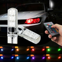 美琪 (汽車升級)汽車閱讀燈독서 빛 轉向燈示寬燈12V新款T10 RGB彩色색상燈泡 變色爆閃 遙控
