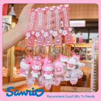 Sanrio Cartoon Animal Kuromi Hello Kitty Cinnamoroll Melody Pendant Keychain Key Ring Action Figures Collection Model Toys Gifts