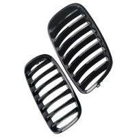 1 Pair Front Hood Kidney Grille Grill for BMW X5 X6 E70 E71 2007-2013 Glossy Black 51137157687 51137157688