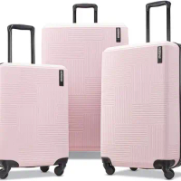 AMERICAN TOURISTER Stratum XLT Expandable Hardside Luggage with Spinner Wheels, Pink Blush, 3-Piece Set (20/24/28)