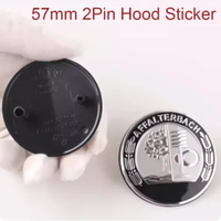 57mm 2pin Hood sticker silver badge for Affalterbach AMG -Benz A45 CLA CLS A35 gt50 W212 GLA SLK sil
