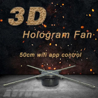50cm 3D hologram display hologram LED Fan commercial advertising dispaly holographic advertising 3D LED Fan wifi app control