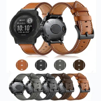 22 26mm Quickfit Leather Smart Watch Strap For Garmin Epix Gen 2 Instinct 2 Fenix 7X 7 6X 6 Pro 5X Plus MK2i Bracelet Watchband