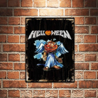 Helloween Metal Band Poster Kayu Pajangan Dekorasi Dinding Wall Decor