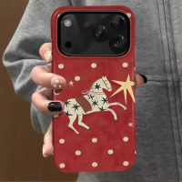 2-in-1 Phone Case Polka Dot Star Pony Compatible with iPhone 11 Pro Max 11 12 13 14 Pro Max 15 Pro M