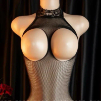 FeelMe KK-078F 422 Lingerie Sexy body stocking bodysuit open crotch jaring long night