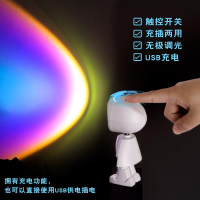 日落燈/夕陽燈 網紅小人夕陽燈日不落投影燈氛圍燈小日落落日燈機器人迷你宇航員『XY24012』