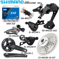 SHIMANO Deore M4100 10 Speed Groupset for MTB Bike FC-M4100-2 Crankset CS-M4100-10 11-42T/46T Cassette Derailleurs Bicycle Parts