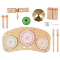 Drum Set 7-in-1 Desktop Drum Portable Detachable Drum Kits Percussion Instrument Burrless