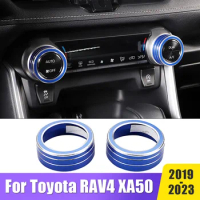 For Toyota RAV4 XA50 2019 2020 2021 2022 2023 RAV 4 Hybrid Car Central Air Conditioning Volume Knobs Ring Trim Cover Accessories