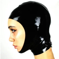 Handmade latex open face hood for man and women sexy latex rubber fetishism mask