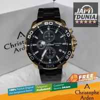 JAM TANGAN PRIA CHRISTOPHE ARDEN CHRONOGRAPH ORIGINAL CAF3005 CAF 3005 CHRISTOPHE ARDEN 3005 BLACK R