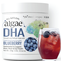 dha 日本怡和 記憶力維護 藻由來DHA 300mg 藍莓萃取 素食魚油 近視 抗藍光 抗氧化必備 心血管 腦健康 300mgX50回使用 日本製造 好喝不抗拒