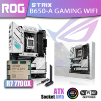 New Kit ASUS ROG STRIX B650-A GAMING WIFI With AMD Ryzen 7 7700X Processor AM5 Motherboard DDR5 Memory Mainboard RGB Combo