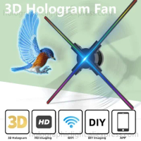 3D HD Hologram Fan Projector Wifi 40-65cm LED Sign Holographic Player support Image Video Shop Bar Party Advertising Display
