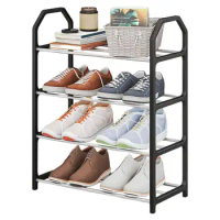 4 Tier Space Saver Shoe Rack Large Capacity Free Standing Shoe Storage Organizer Stand Indoor Footwear Storage Shoe Shelf